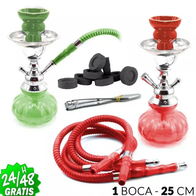 Cachimba Shisha RASTA Original 25 cm 1 Boca Pipa de Agua Narguila Fumar Aspirar