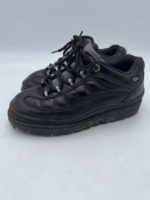 Skechers Jammers Vintage Y2K Chunky Platform Womens Shoes Size 8.5 Brown Leather