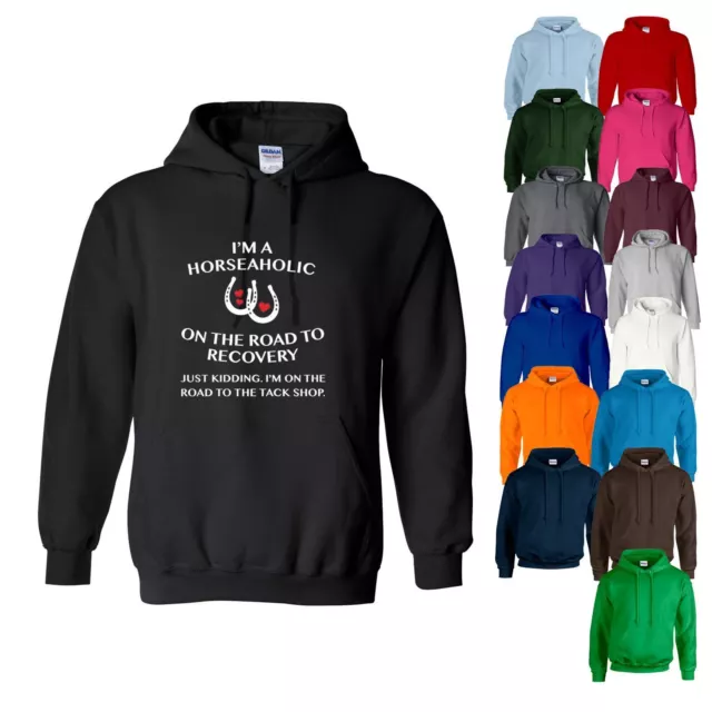 HOODY I'm A Horseaholic Horse Riding Womens Equestrian Ladies Sweatshirt Hoodie