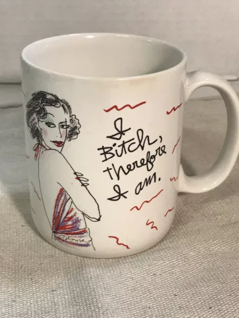 Hallmark Shoebox Greetings Mug “I Bitch Therefore I Am” Coffee Cup vtg v4239
