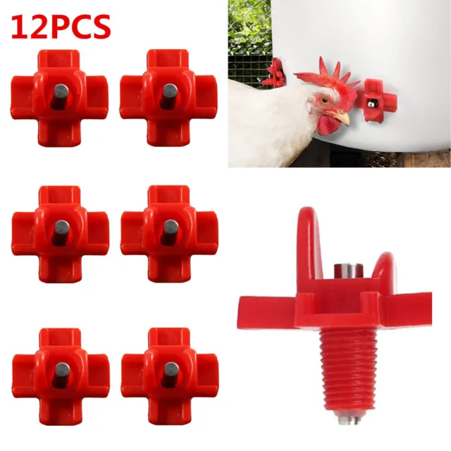 12PCS Automatic Chicken Waterer Drinking Bowls Chicken Coop Chick Nipple Drinker