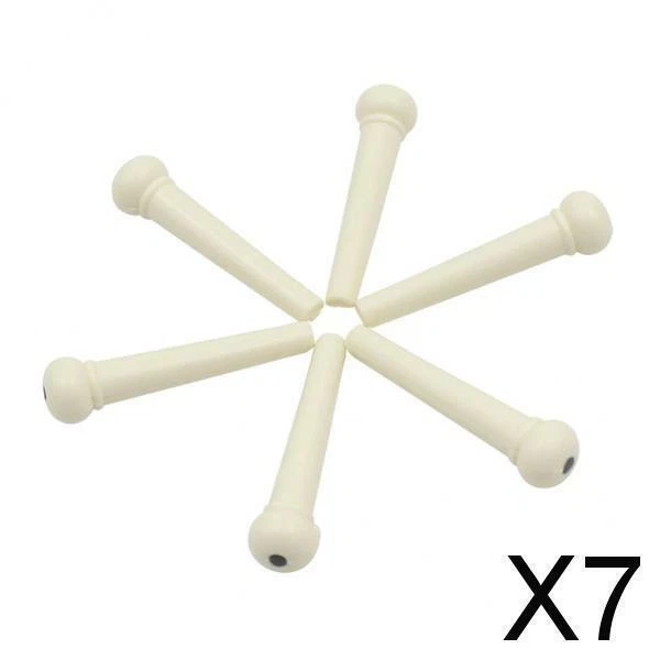 7X 6 pièces en plastique guitare acoustique pont broches cordes de guitare