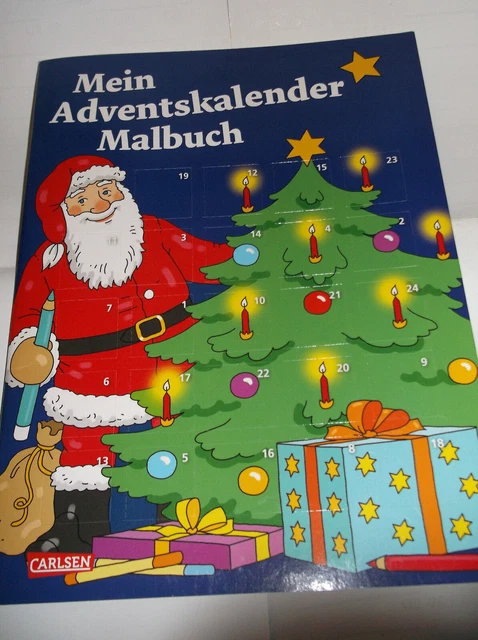 CARLSEN Mein Adventkalender-Malbuch 21 x 28 cm 32 Seiten ab 3Jahre malen+basteln