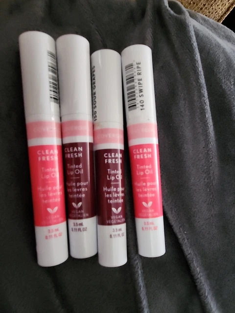 CoverGirl Clean Fresh Tinted Lip Oil, 140 Swipe Ripe/150 Sour Grapes x4 lot