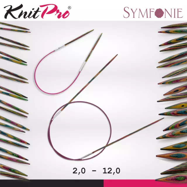 KnitPro Symfonie Rundstricknadeln 25 - 150cm nachhaltiges Birkenholz 19 Größen