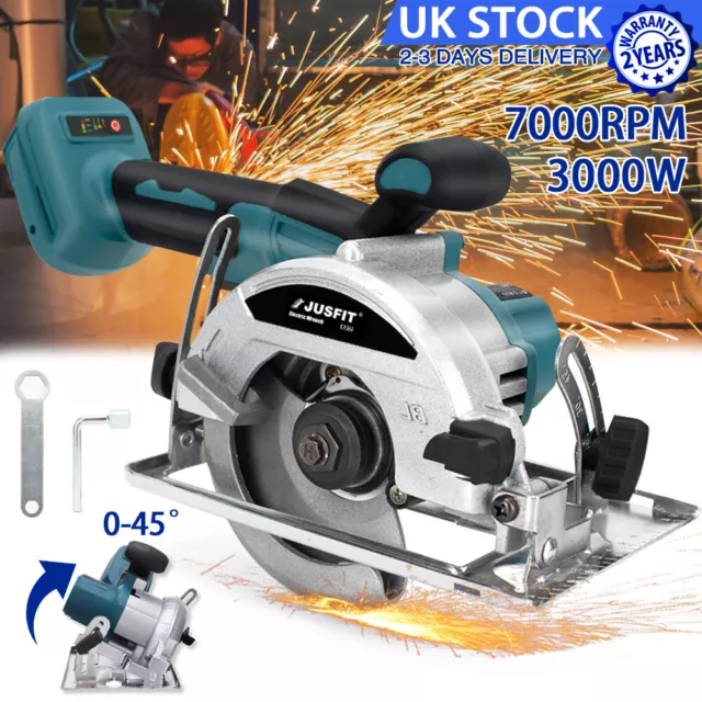 Cordless Circular Saw Brushles Electric Wood Cutter For Makita 18V Battery UK