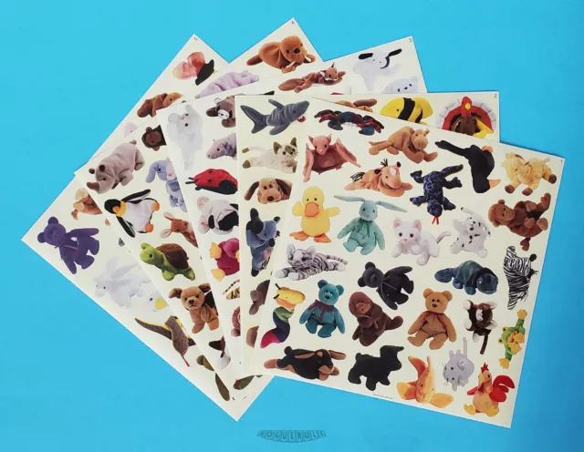 🚦Ty Beanie Babies Official ClubMembership Kit Sticker Set - 1998