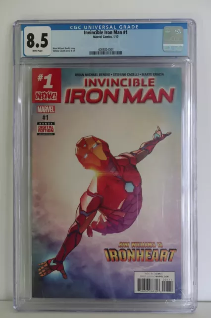 Invincible Iron Man 1 CGC 8.5! 1st RIRI WILLIAMS as Ironheart Cover! 1D