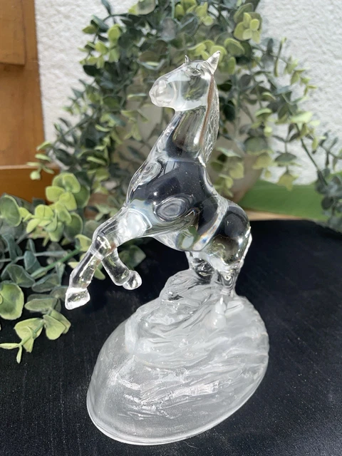 Vintage Lead Crystal Owl on Frosted Base Figurine Cristal d'Arques France Durand