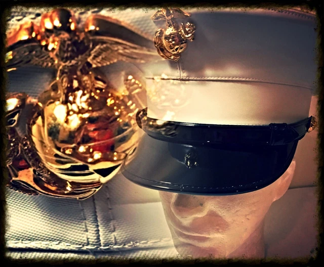 usmc dress blues hat USMC 1775 Choose Your Rank Hat