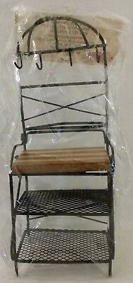 NOS Small Town Treasures Dollhouse Miniatures Metal & Wood Bakers Rack NEW