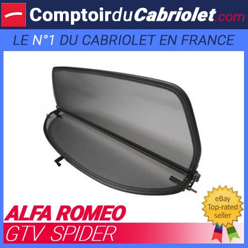 Déflecteur De Vent Noir GermanTuningParts Pour Fiat 124 Spider (2015+) - Coupe-Vent Anti-Remous, Filet Aérodynamique, Accessoire Cabriolet Qualité EU