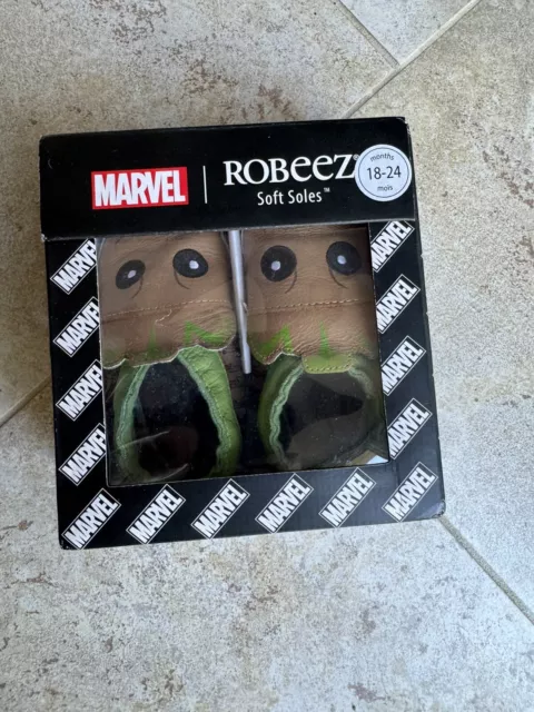Robeez Groot Marvel Soft Soles Leather Shoes Toddler Baby Moccasins 18-24 Months