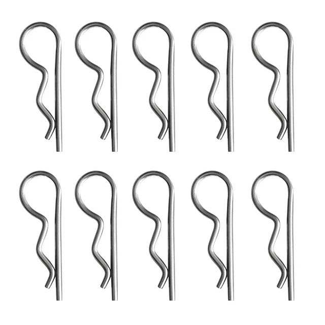 Yuecoom Cotter Pin For Bike Brake Pads, 10pcs Stainless Steel Bike Retaining Split Brake Cotter Pin Assortment Kit Pin Clips