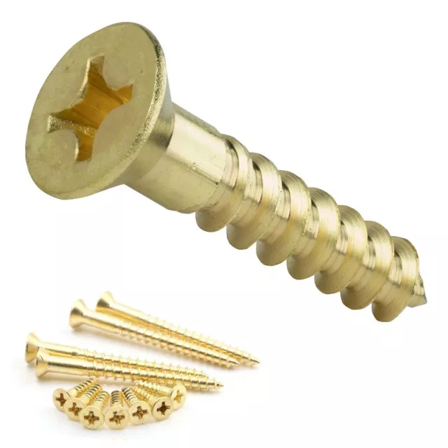 Fasteners Tapping Hardware Wood Screws Solid Brass Flat Head Self Drilling