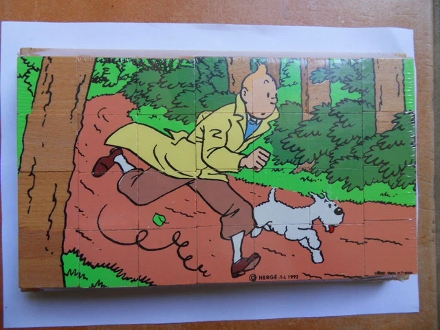 Puzzle En Bois Tintin (Le Point Tintin) – Hergé – Boîte D’origine Années 50 – Complet