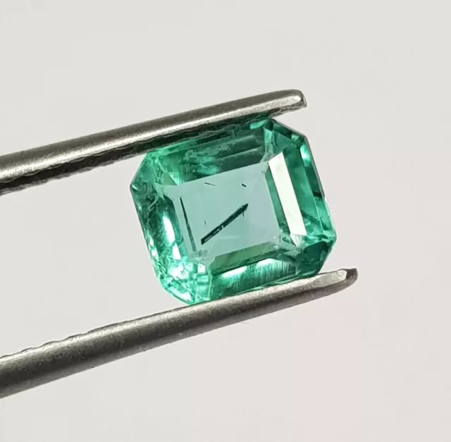 Anello da 6 mm con smeraldo naturale della Colombia a taglio quadrato da... 2