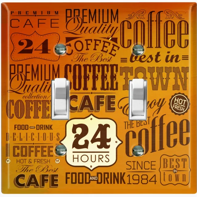 Metal Light Switch Cover Wall Plate For Kitchen Coffee Sign Cafe Diner COF047