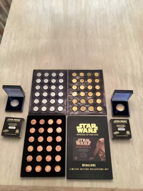 Full Set Of Star Wars Revenge Of The Sith  Medallionzs Gold Silver Bronze