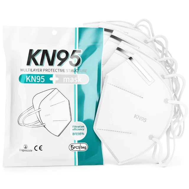 5 PCS KN 95 Disposable Face Mask High Filtration PM2.5 KN95 Masks Cover NEW