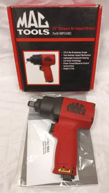 Mac Tools 1/2" Drive Compact Impact Wrench Air Gun Twin Hammer (AWP550BC)