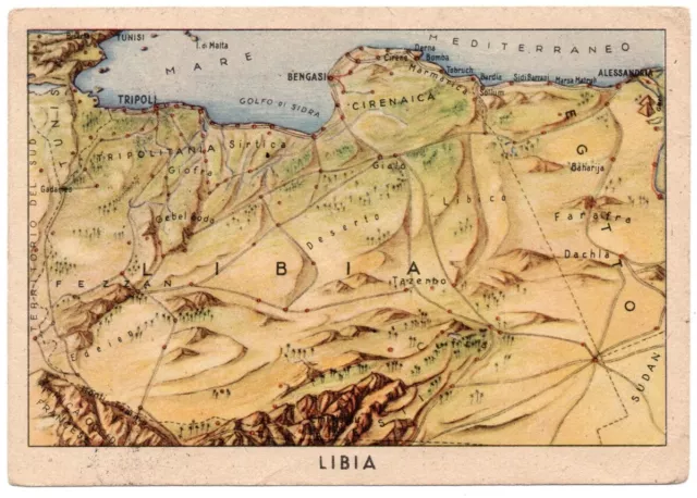 Posta Militare In Franchigia:carta Geografica Della Libia-Vincere P.m.118 -'41