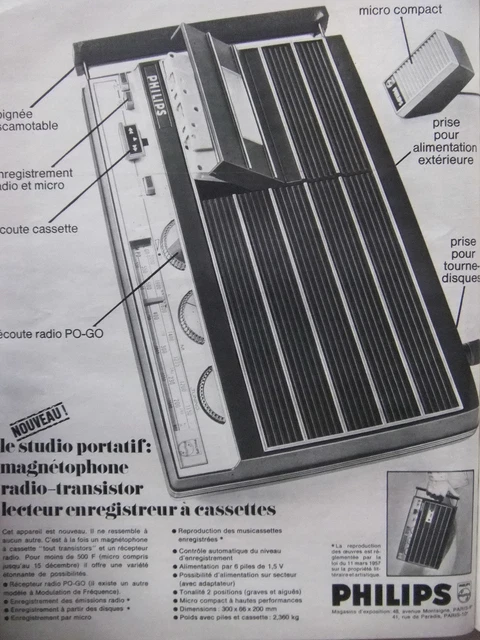 ANCIENNE PUBLICITÉ PHILIPS - coupure de presse 1971 EUR 1,50 - FR