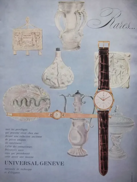 Publicité 1959 Universal Geneve Montres Suisse Rares Merveille De Technique