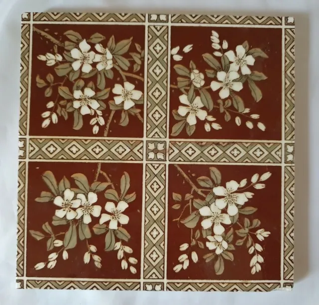 Minton Arts & Crafts Floral Design 6 Inch Tile Aesthetic