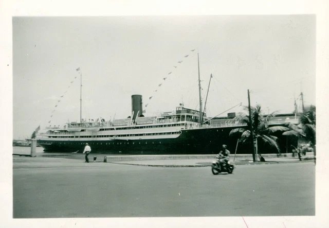 1940 ship at Honolulu  Harbor Dock Hawaii 2 photos