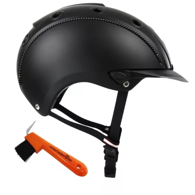 Reithelm Reitkappe Reiterhelm Casco Mistrall Schwarz Verstellbar + Hufkratzer