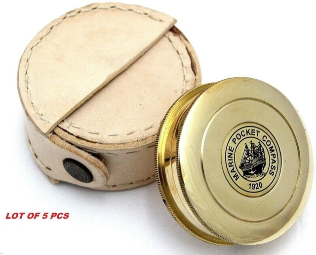 Brújula de bolsillo de latón Náutico Vintage estilo marino Reloj de sol...