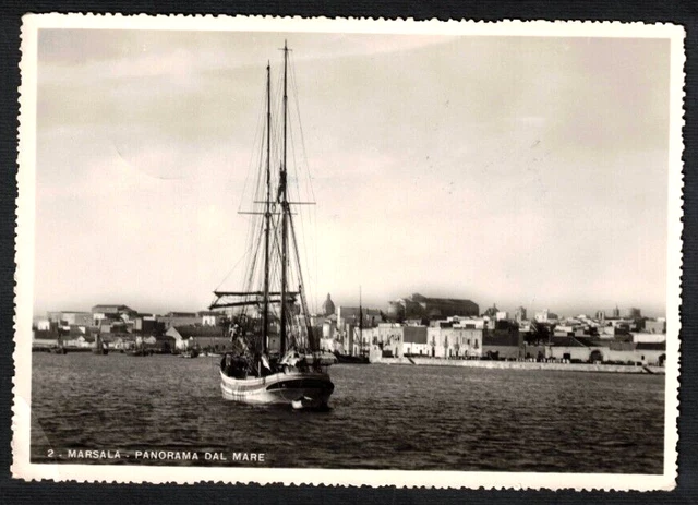 Marsala (Trapani) - Panorama dal mare - veliero