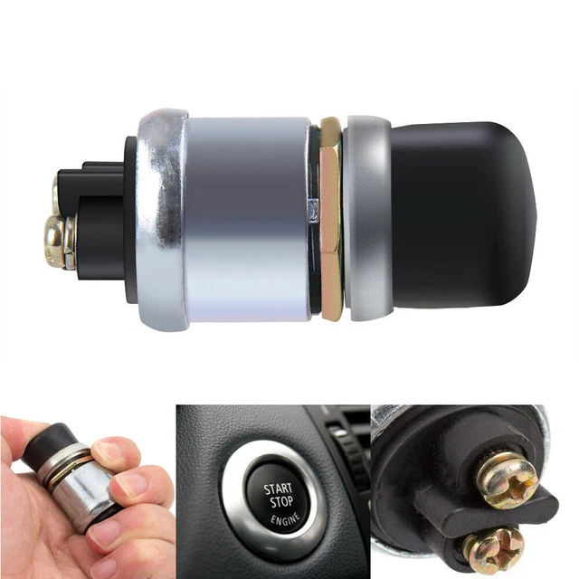 2-Pack 12V DC 50A Heavy Duty Momentary Push Button Start Switch - For Cars, Boats, More