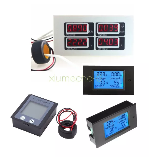 AC 80-260V 0-100A LCD Volt Current Watt Kwh Meter Power Energy Ammeter Voltmeter