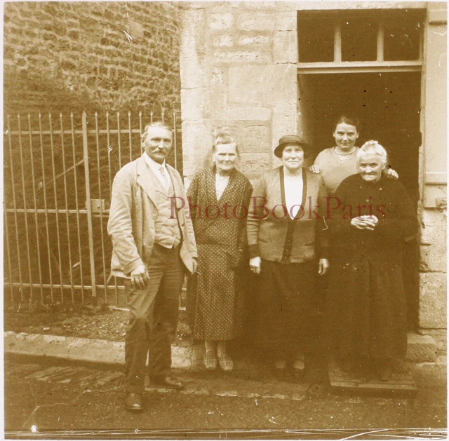 FRANCE Family c1930 Photo Stereo Glass Plate Vintage P29L5n16