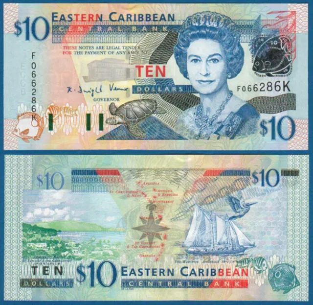 EAST CARIBBEAN STATES / St. Kitts 10 Dollars (2003) UNC P. 43k