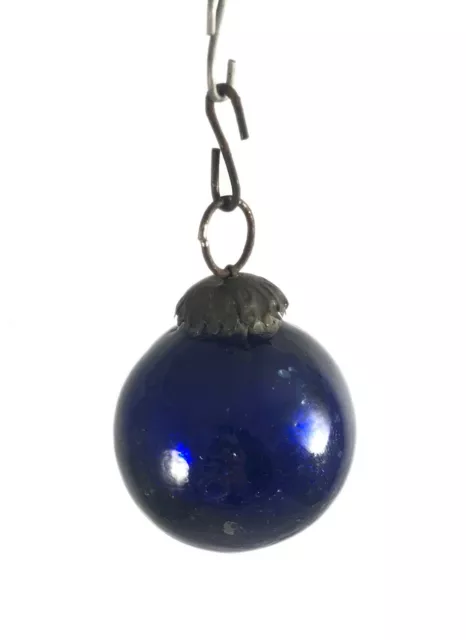 Alt Blau Rund Form Glas Weihnachten Kugel Vintage Thema Zuhause Dekorativ Ball