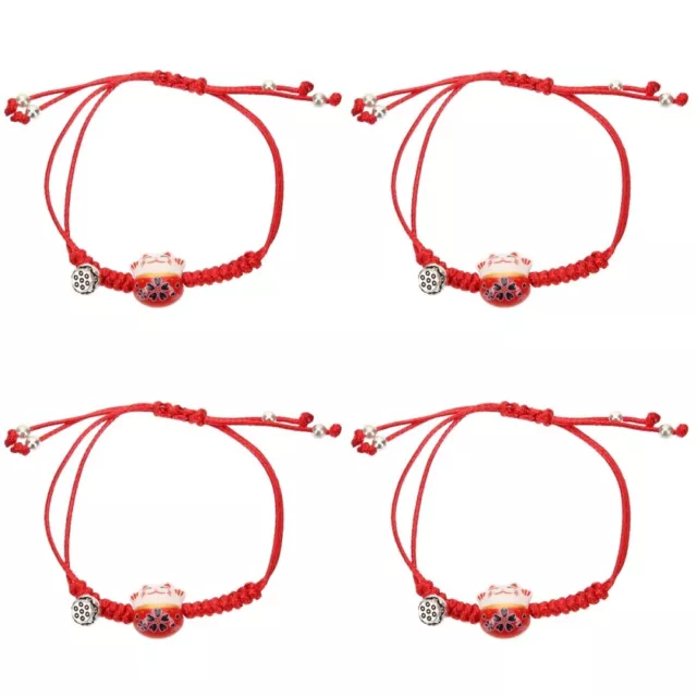 4 Pieces Braided Bracelet Cat Woven Friendship Bracelets for Women