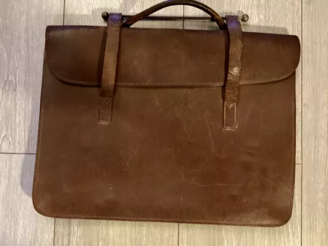 Leather Sheet Music Case. Vintage Satchel In Brown In VG Condition