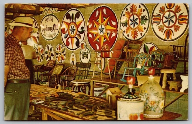 Pennsylvania Dutchland Hex Sign Display Scenic Storefront Chrome Postcard