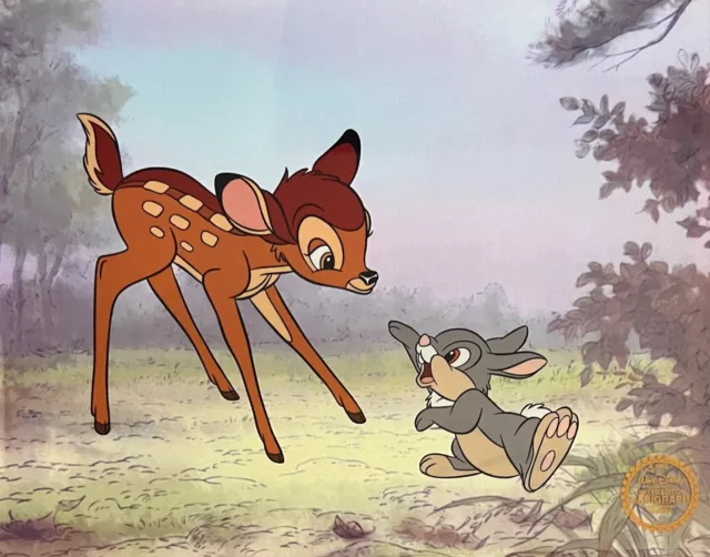 Disney BAMBI & THUMPER Limited Edition Sericel Animation Art Cel 11x14"