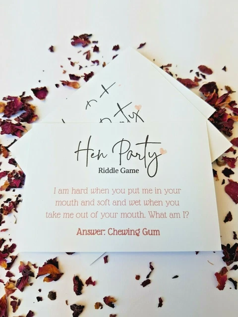 HEN PARTY GAMES ~ Hen Night ~Guessing Game Riddle Drinking Funny ...