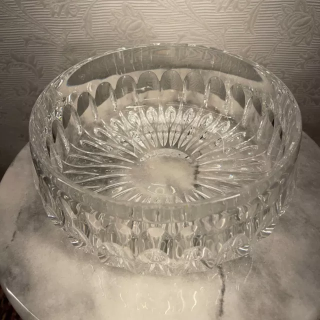 Gorham Crystal Round Bowl Althea Pattern Clear Heavy Glass German Vintage 8"