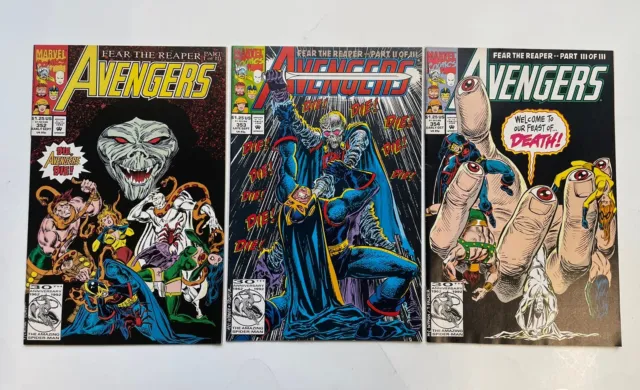Avengers #352-354 Marvel Comics 1992 FN/VF Fear the Reaper complete!