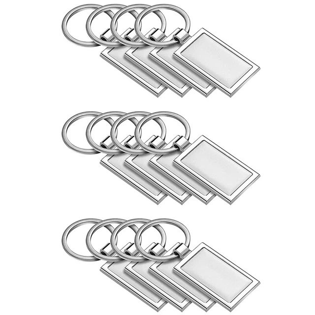 12 StüCk Sublimation Blank SchlüSselanhäNger Rechteck Metall WäRmeüBertragu3809