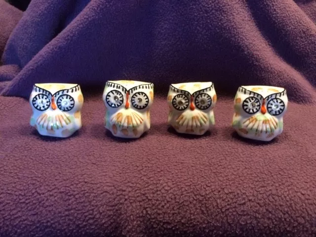 Set of 4 Owl Dresser Handle Pulls Knobs