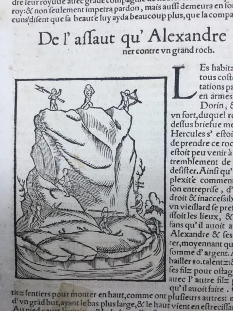 Alexandre le Grand en Inde 1575 Rare Gravure sur Bois Cosmographia Munster Dorin