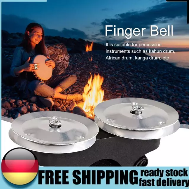 Finger Jingle Tambourine Metal Bell African Drums for Cajons Bongos Djembe Conga