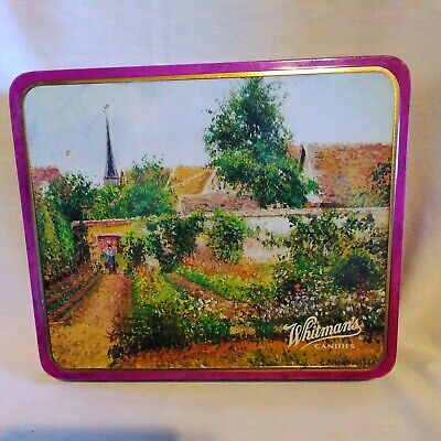 Whitman's Candies Advertising Empty Candy Tin Box w/ Camille Pissarro Graphics